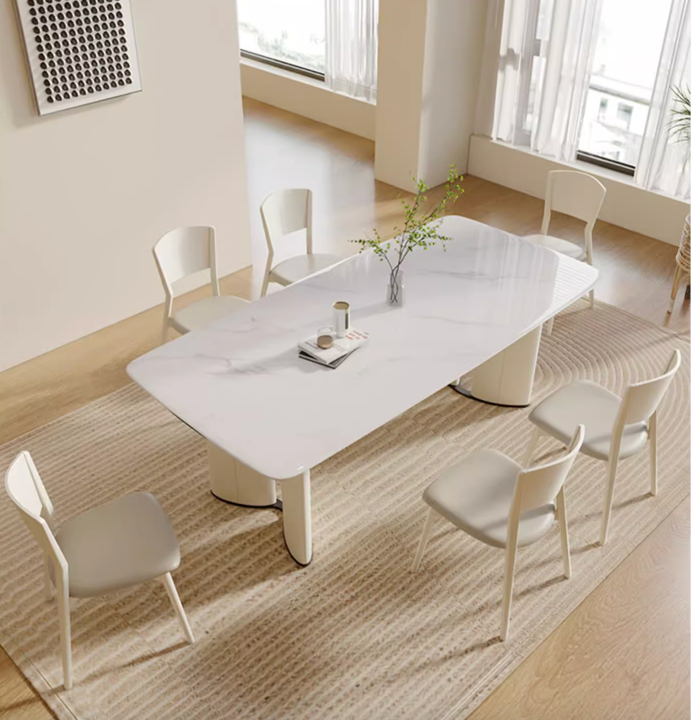 Felicia Dining Table, Marble