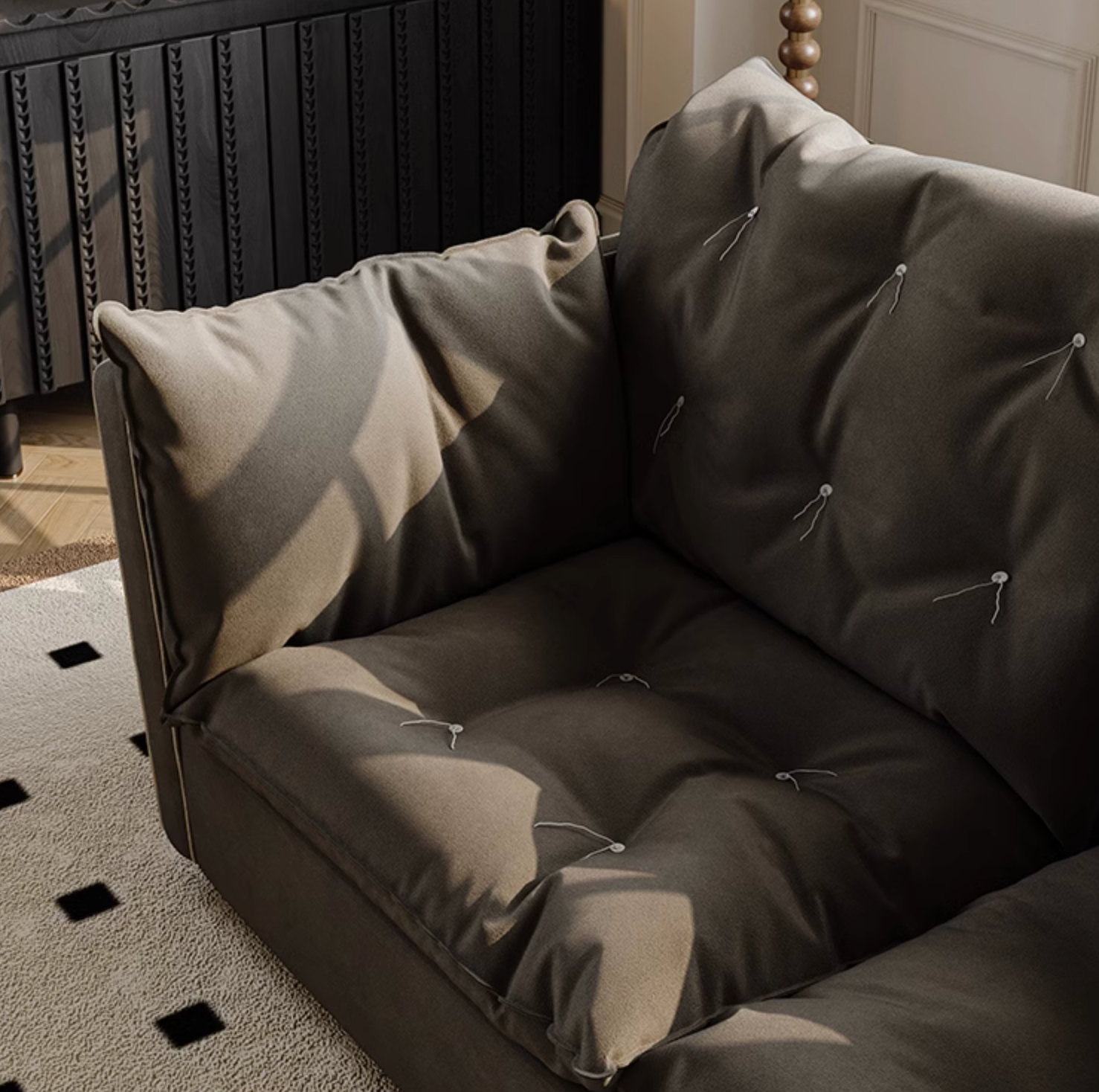 Sorrento Sofa - Chair, Black