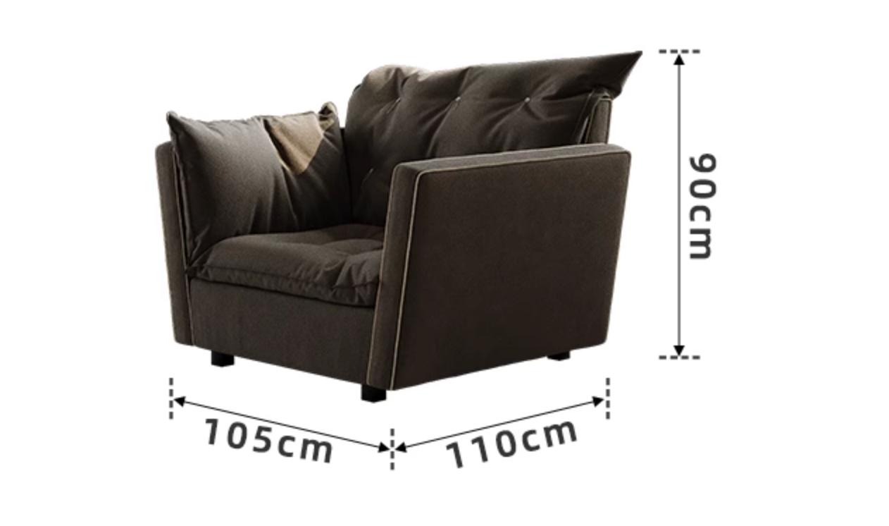 Sorrento Sofa - Chair, Black