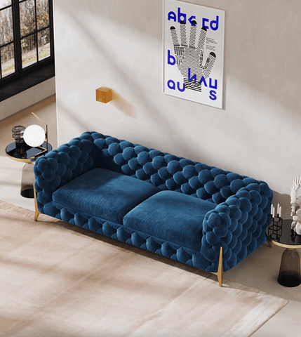Aaron Two Seater Sofa, Velvet
