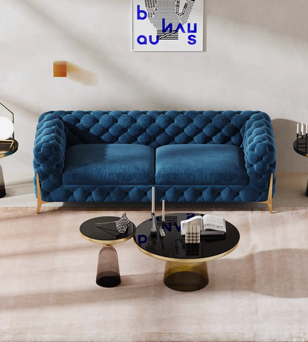 Aaron Two Seater Sofa, Velvet