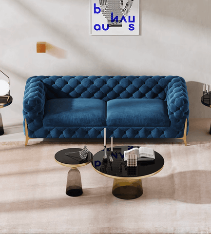 Aaron Two Seater Sofa, Velvet