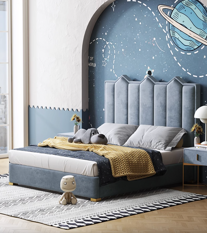 Baber Style King Size / Super King Size Bed, Velvet