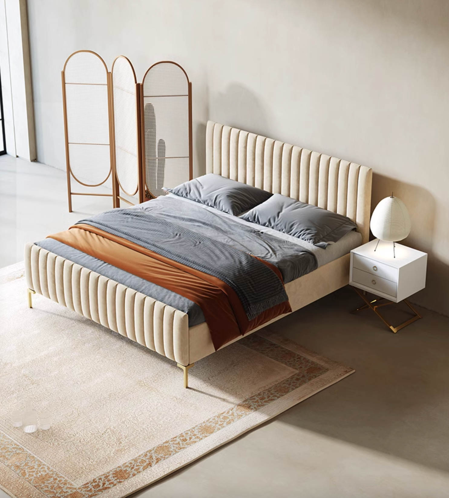 Babbie King Size / Super King Size Bed, Velvet