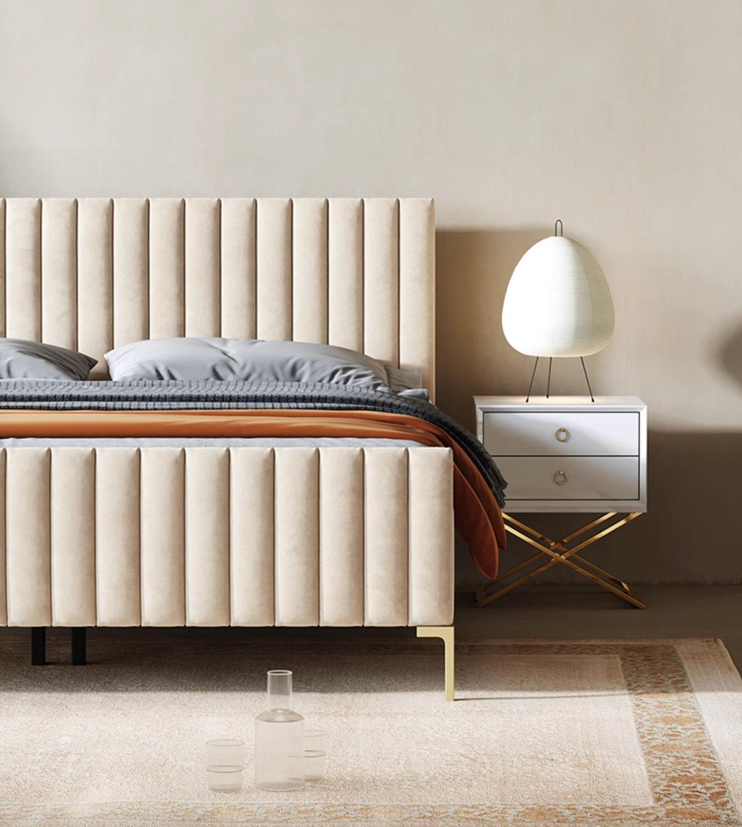 Babbie King Size / Super King Size Bed, Velvet