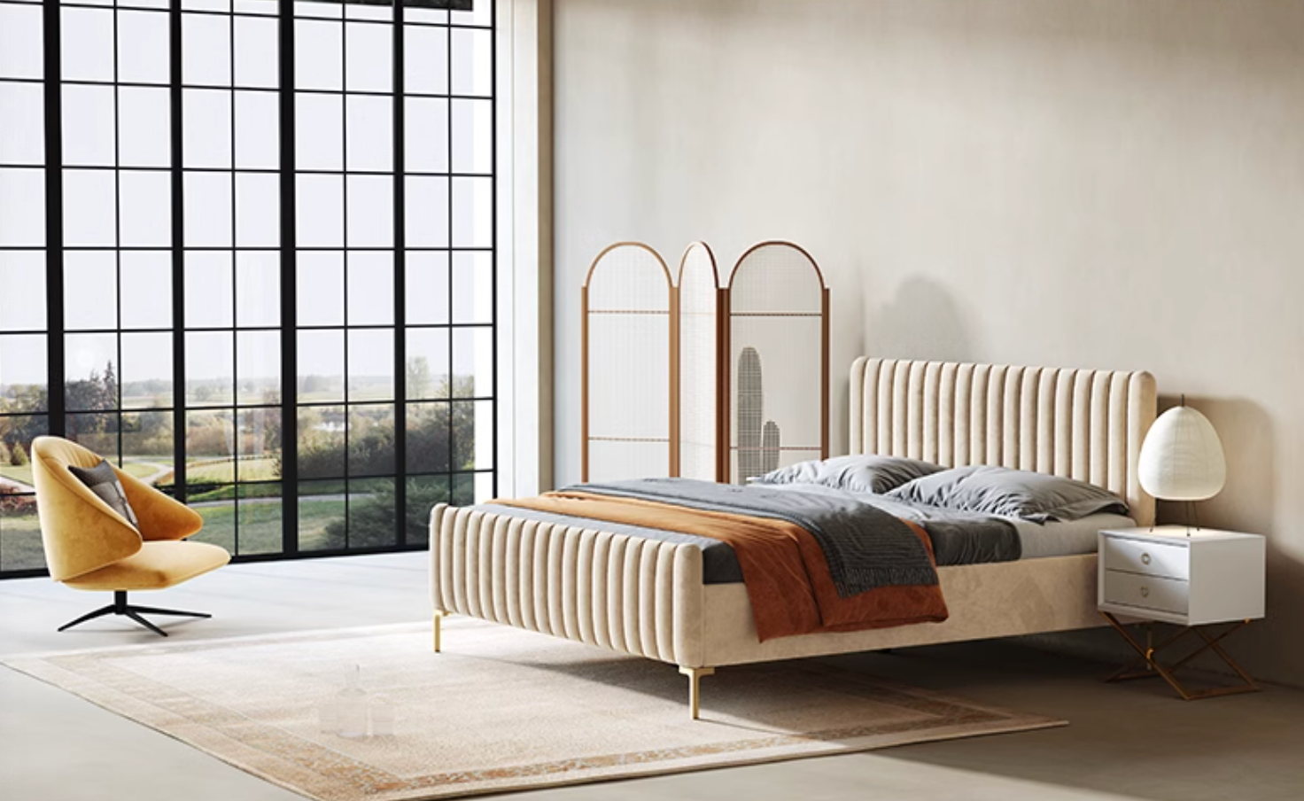 Babbie King Size / Super King Size Bed, Velvet