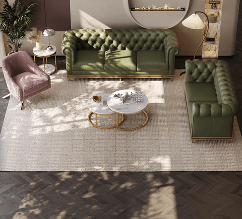 Abbado Chesterfield Three Seater Sofa, Real Leather