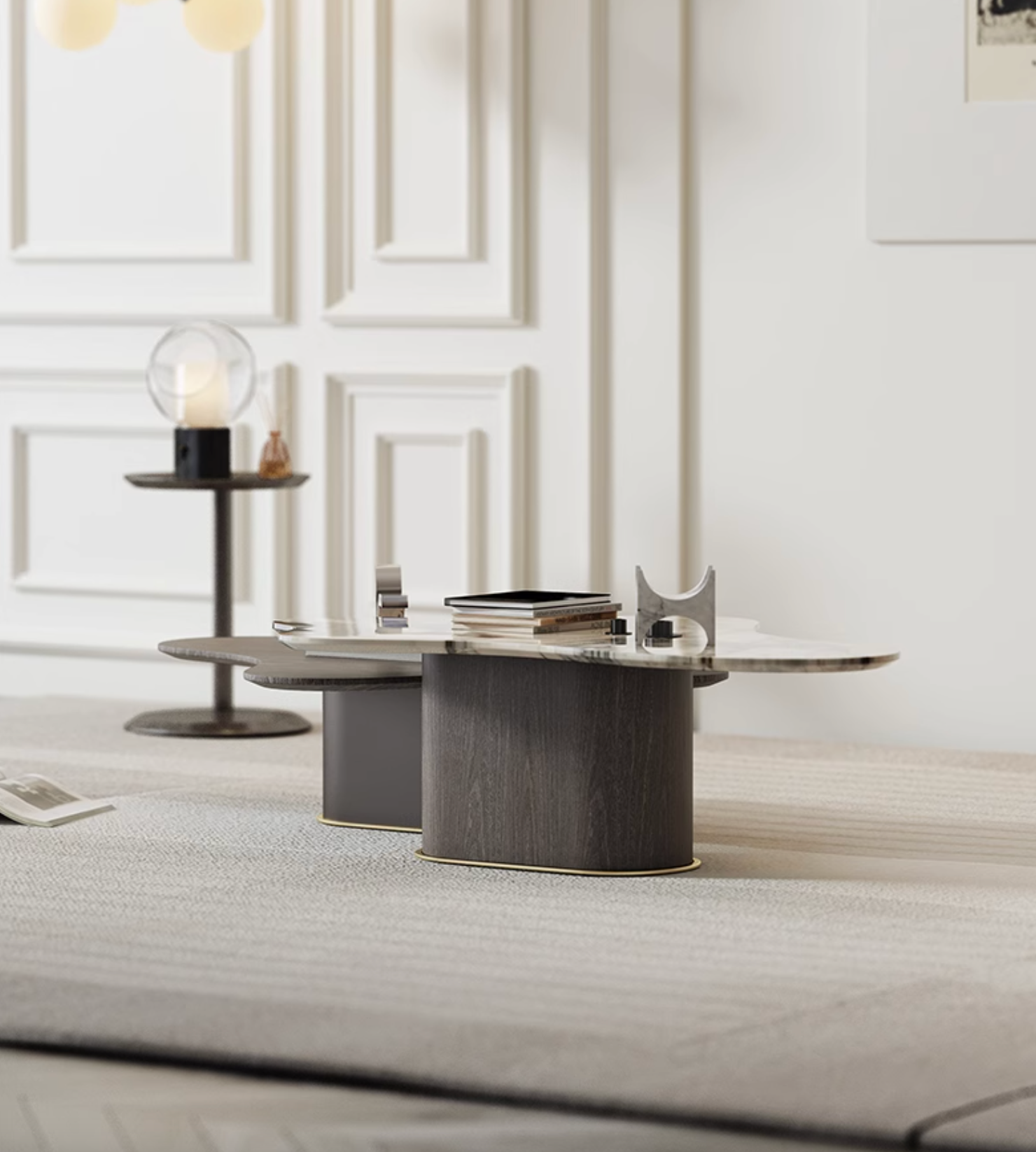 Baines Coffee Table Set, Marble