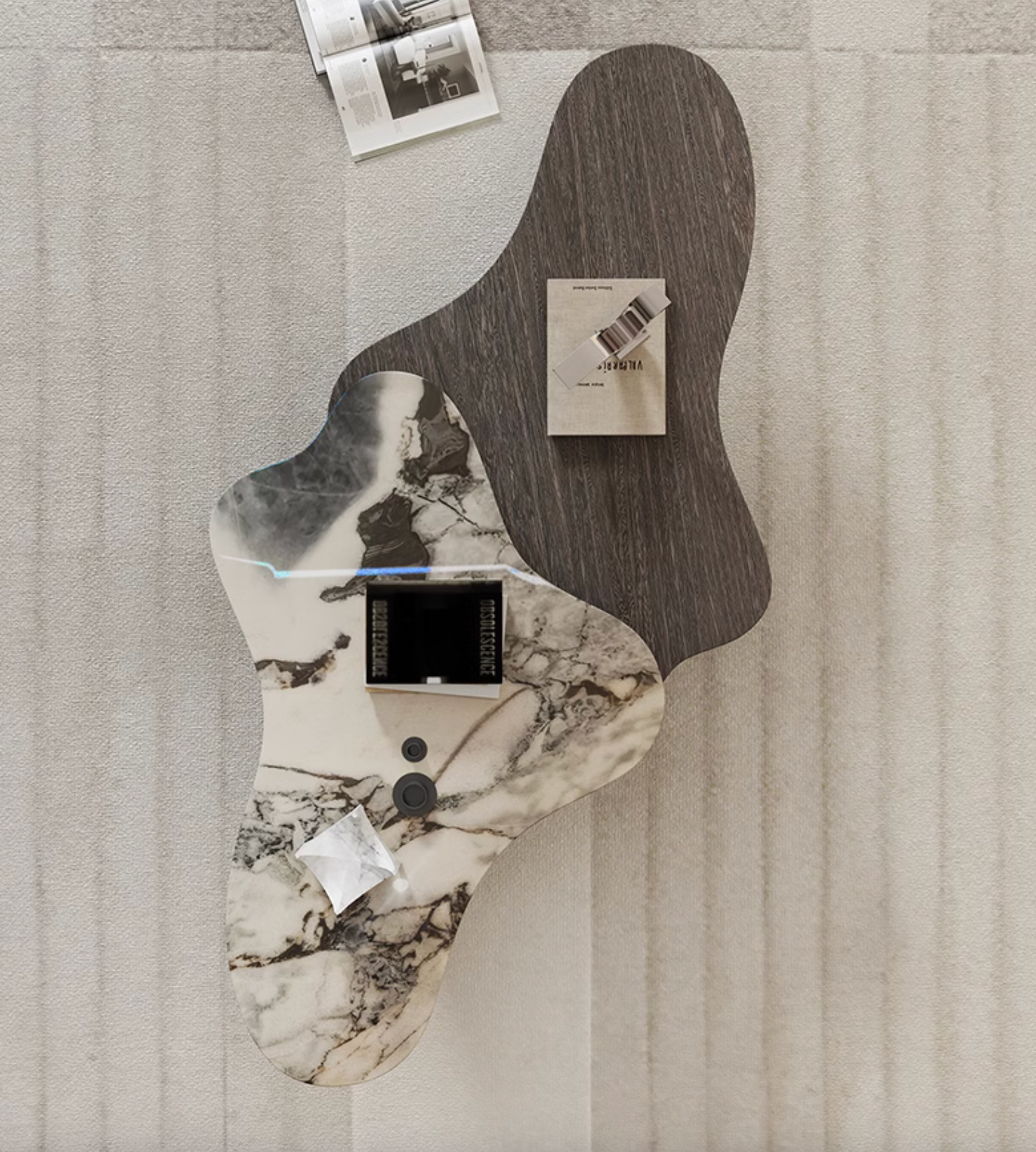 Baines Coffee Table Set, Marble