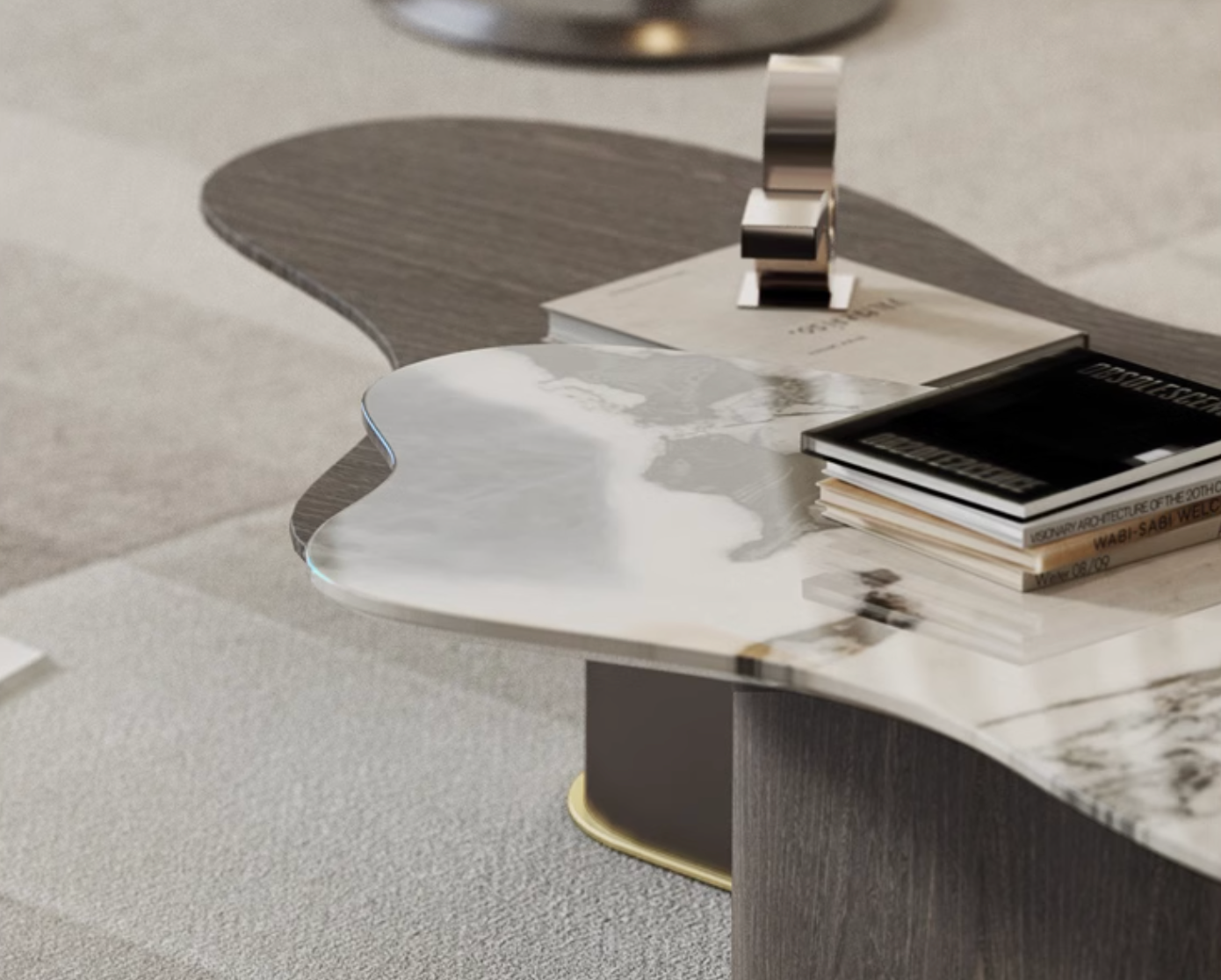 Baines Coffee Table Set, Marble