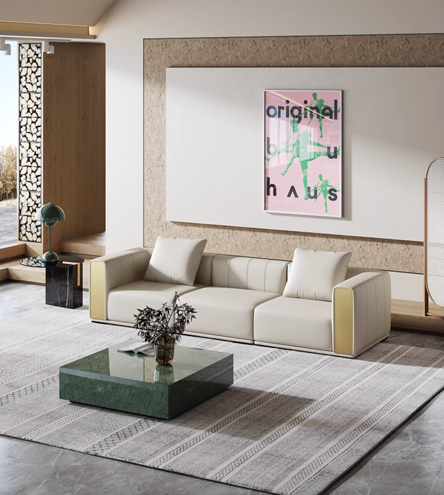 Daly Three Seater Sofa, Real Leather