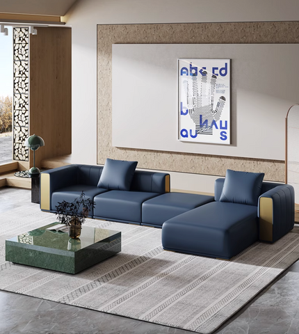 Daly Three Seater Sofa, Real Leather