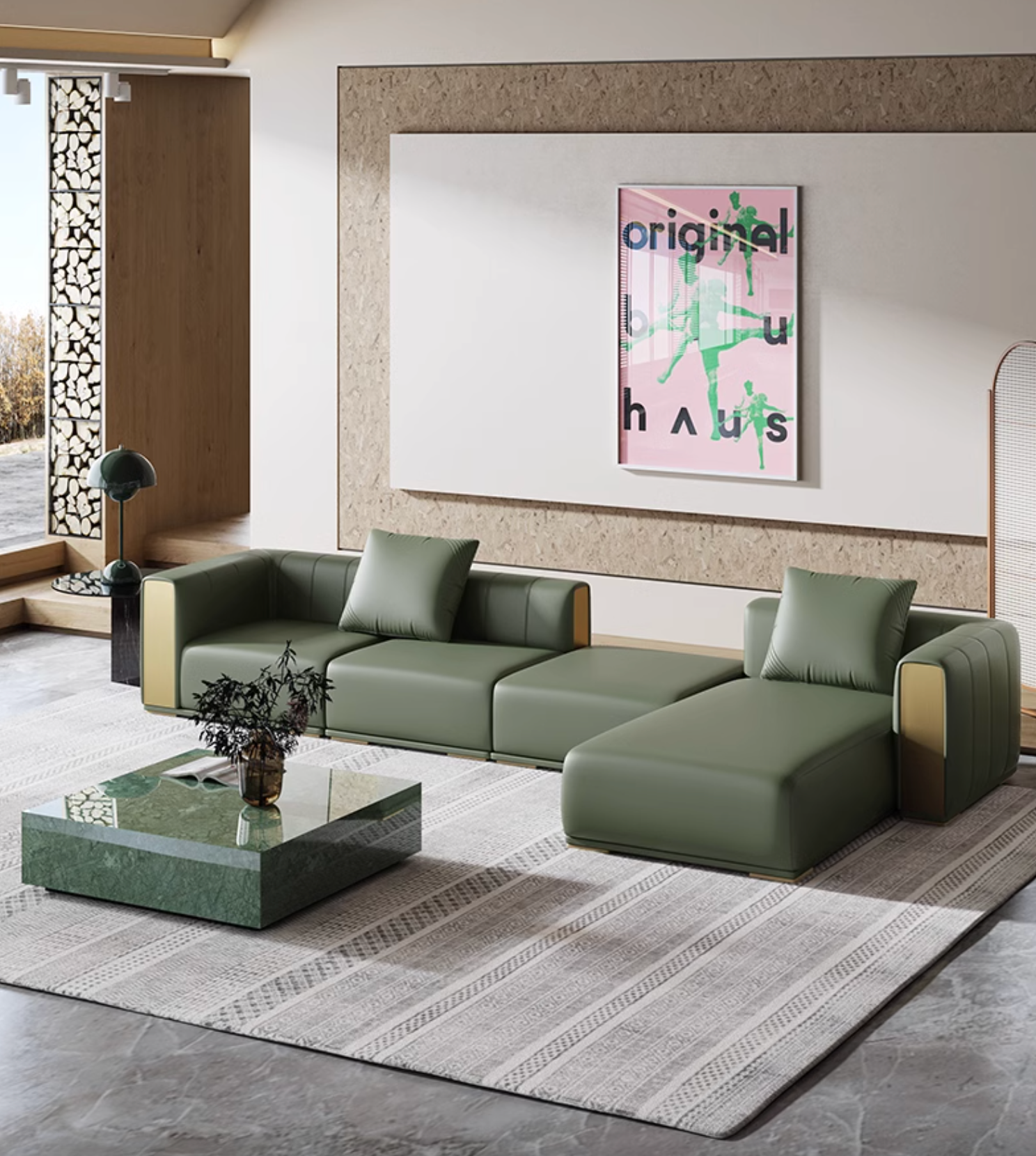 Daly Three Seater Sofa, Real Leather