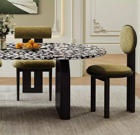 Eaton Dining Table, Black Terrazzo