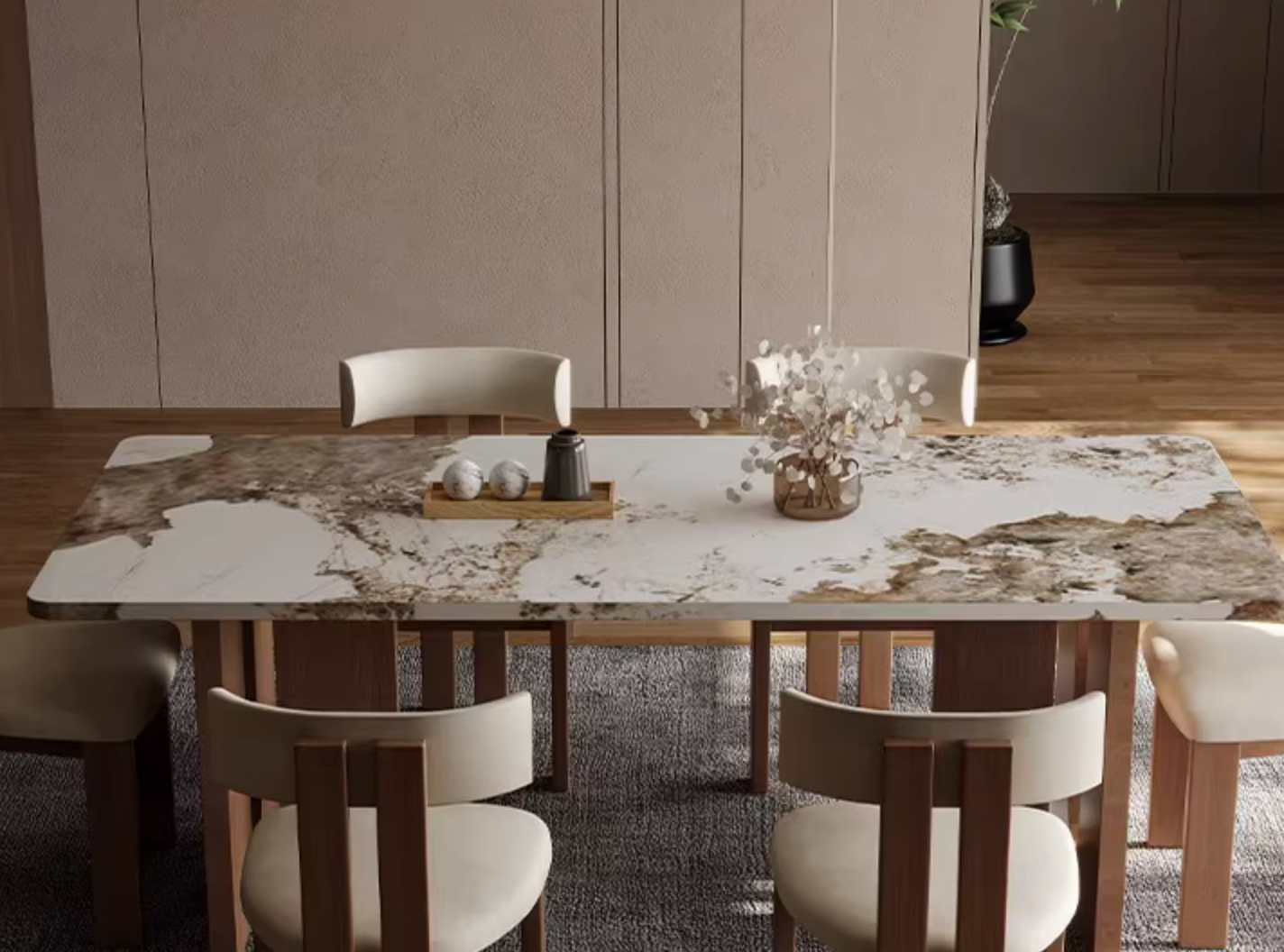 Dudley Dining Table, Marble