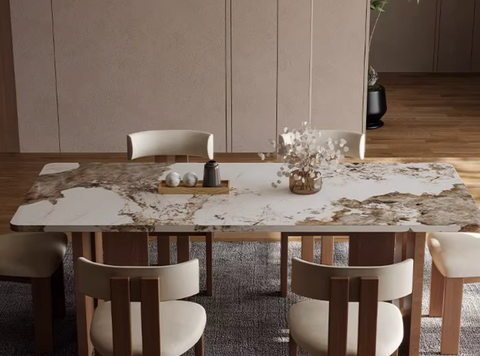 Dudley Dining Table, Marble