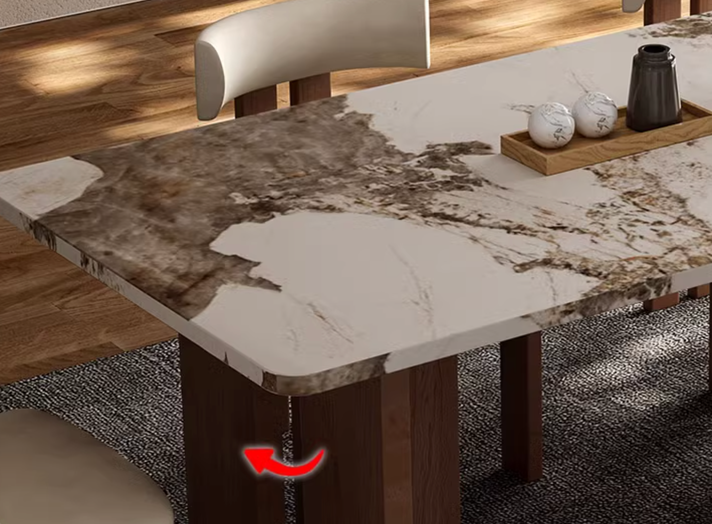 Dudley Dining Table, Marble