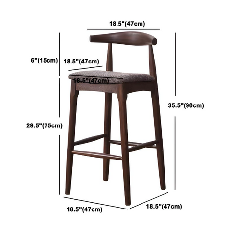 Hans Wegner CH32 Bar Stool, Oak/ Rosewood, Linen