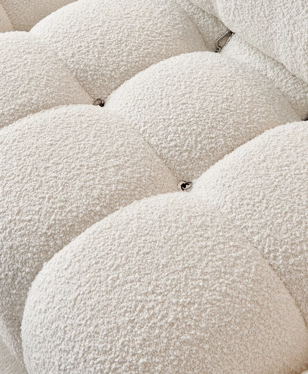 B&B Camaleonda Style Two Seater, Three Seater, Three Seater Corner Sofa, White, Boucle