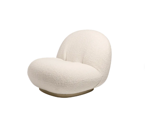 Gubi Pacha Chair, Accent Chair, Boucle With Gold Base