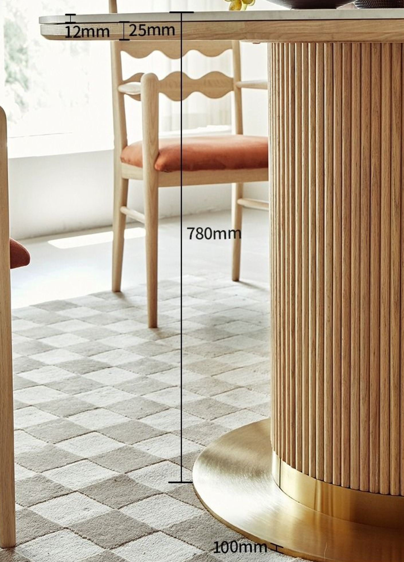 Bek Round Dining Table, White｜ DC Concept