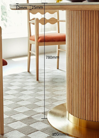 Bek Round Dining Table, White｜ DC Concept