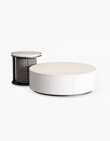 Aria Marble Coffee Table Set, With Stool