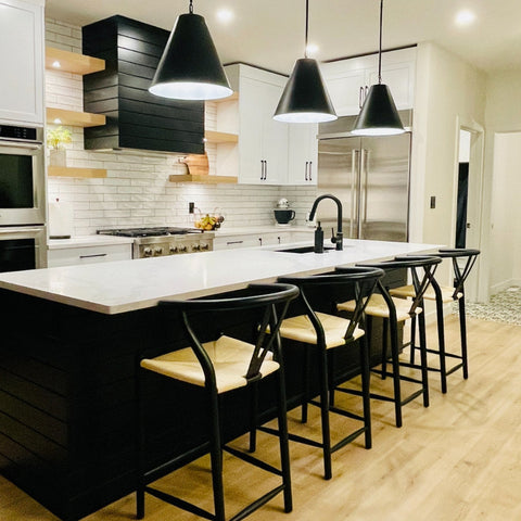 Wishbone Bar Stool Black Ash