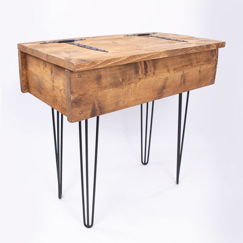 Hairpin Storage Chest - Wooden Blanket Box Trunk