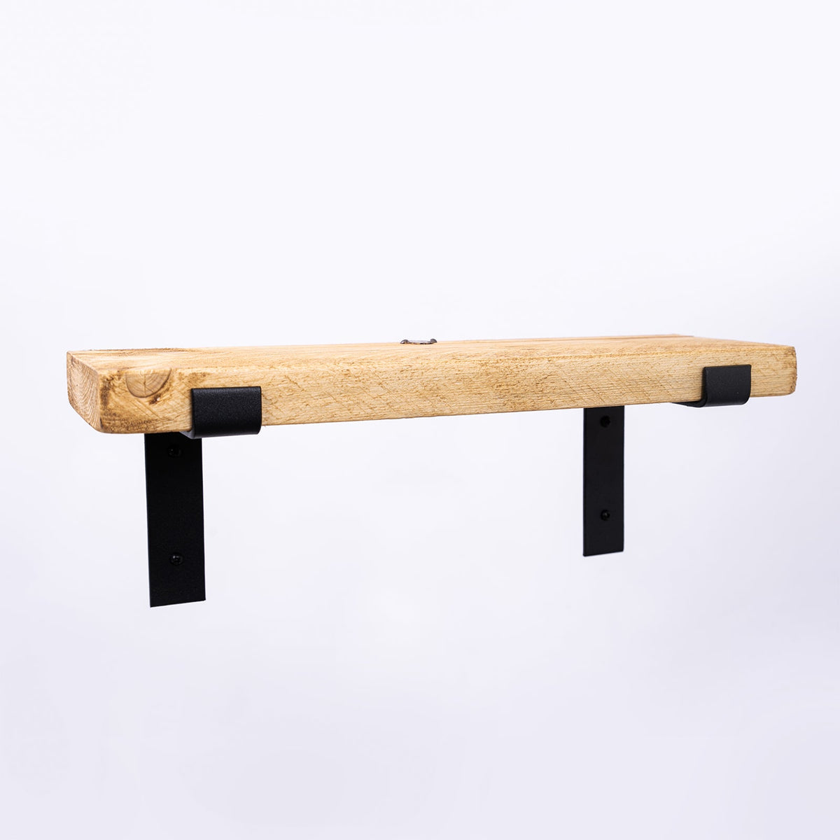 Living Room Shelving - Wooden Shelf Black Brackets