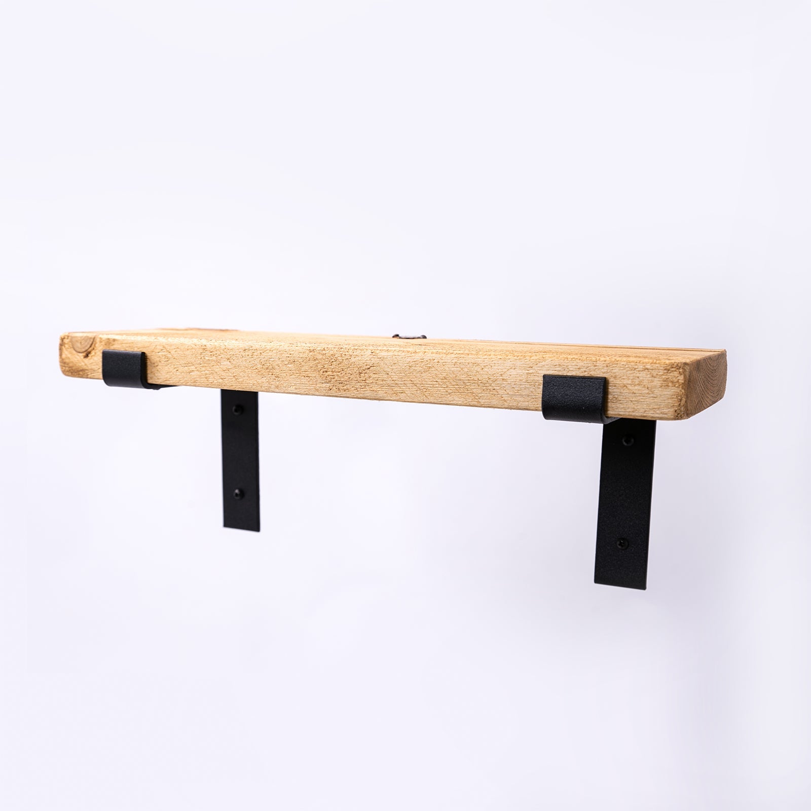 Living Room Shelving - Wooden Shelf Black Brackets