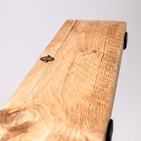 Living Room Shelving - Wooden Shelf Black Brackets