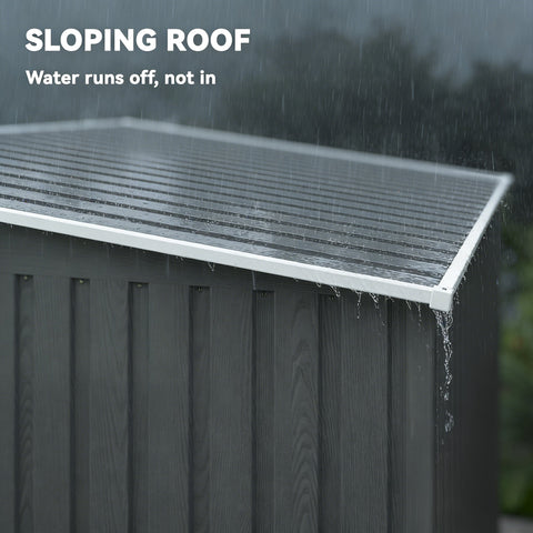 Outsunny 7 x 5ft Galvanised Metal Shed, with Sliding Door - Light Grey