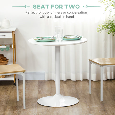 HOMCOM 75H x \'ce\'a670cm Two-Person Minimalistic Dining Table - White