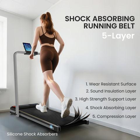 SPORTNOW Folding Walking Treadmill, Under Desk Walking Pad with Incline, Silver Tone