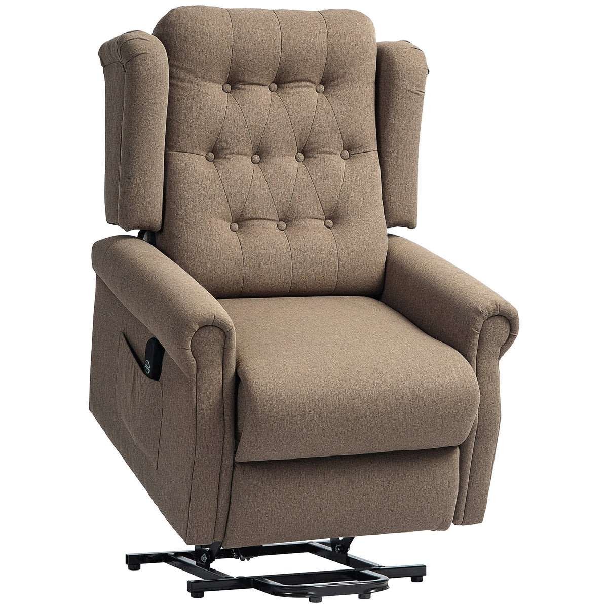 HOMCOM 45\'c2\'b0 Lifting Riser and Recliner Armchair  - Dark Brown