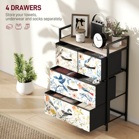 HOMCOM 4-Drawer Chest of Drawers - White