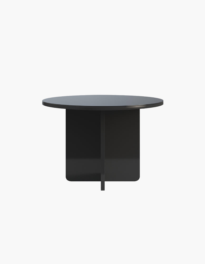 Yadav Glass Top Dining Table, Round Accent Table