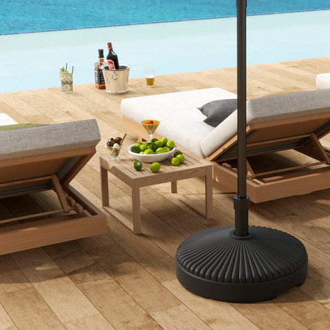 Outsunny Garden Parasol Base Holder, 28kg Sand Filled, 23kg Water Filled, Sun Umbrella Base, Φ55 x 30H cm Black