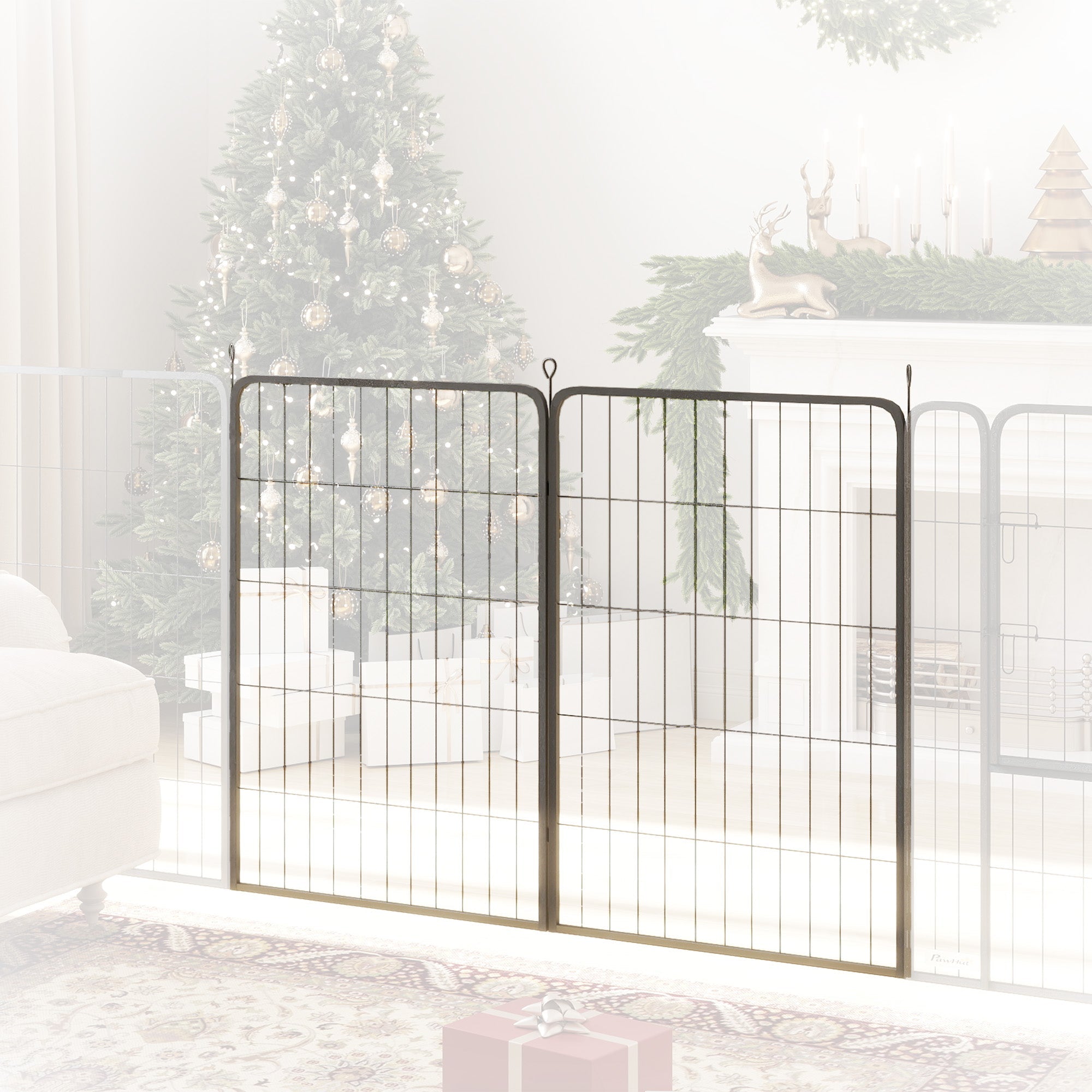 PawHut 2 Piece Dog Pen Expansion Pack for 100cm High Animal Pen with 3 Connecting Stakes