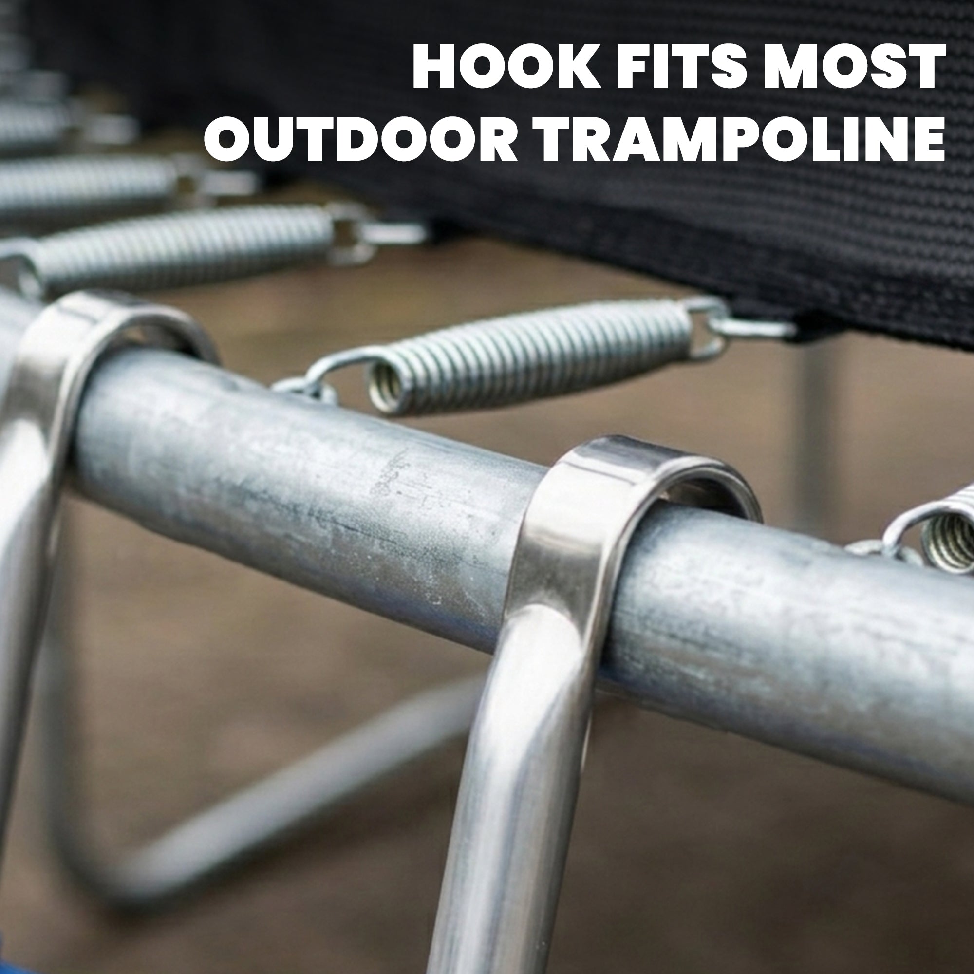 SPORTNOW Trampoline Ladder, 2-Steps with Horizontal Wide Steps, Universal Hook, Galvanised Steel Frame, 150kg Load Capacity