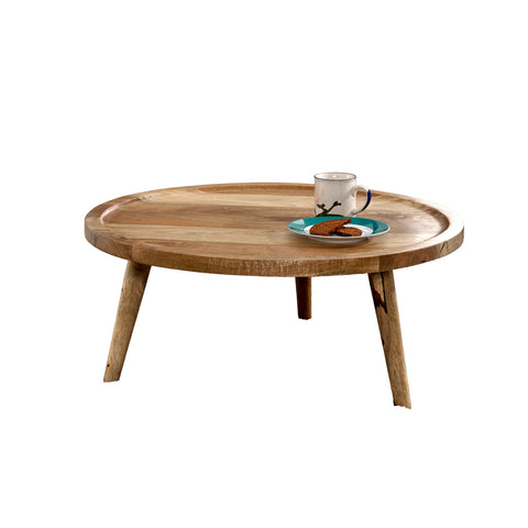 Marlow Light Mango Wood Round Low Coffee Table