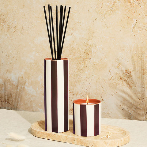 Marrakesh: Chocolate Striped Candle