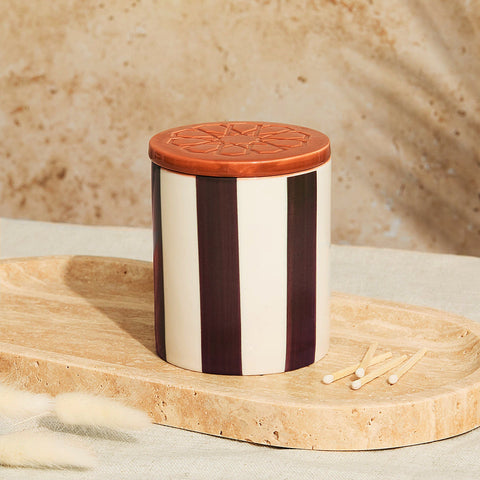 Marrakesh: Chocolate Striped Candle