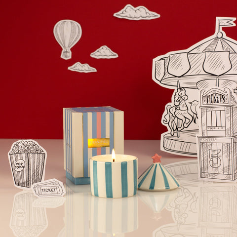 Carnival: Acrobat Blue Candle - Activated Charcoal & Matcha