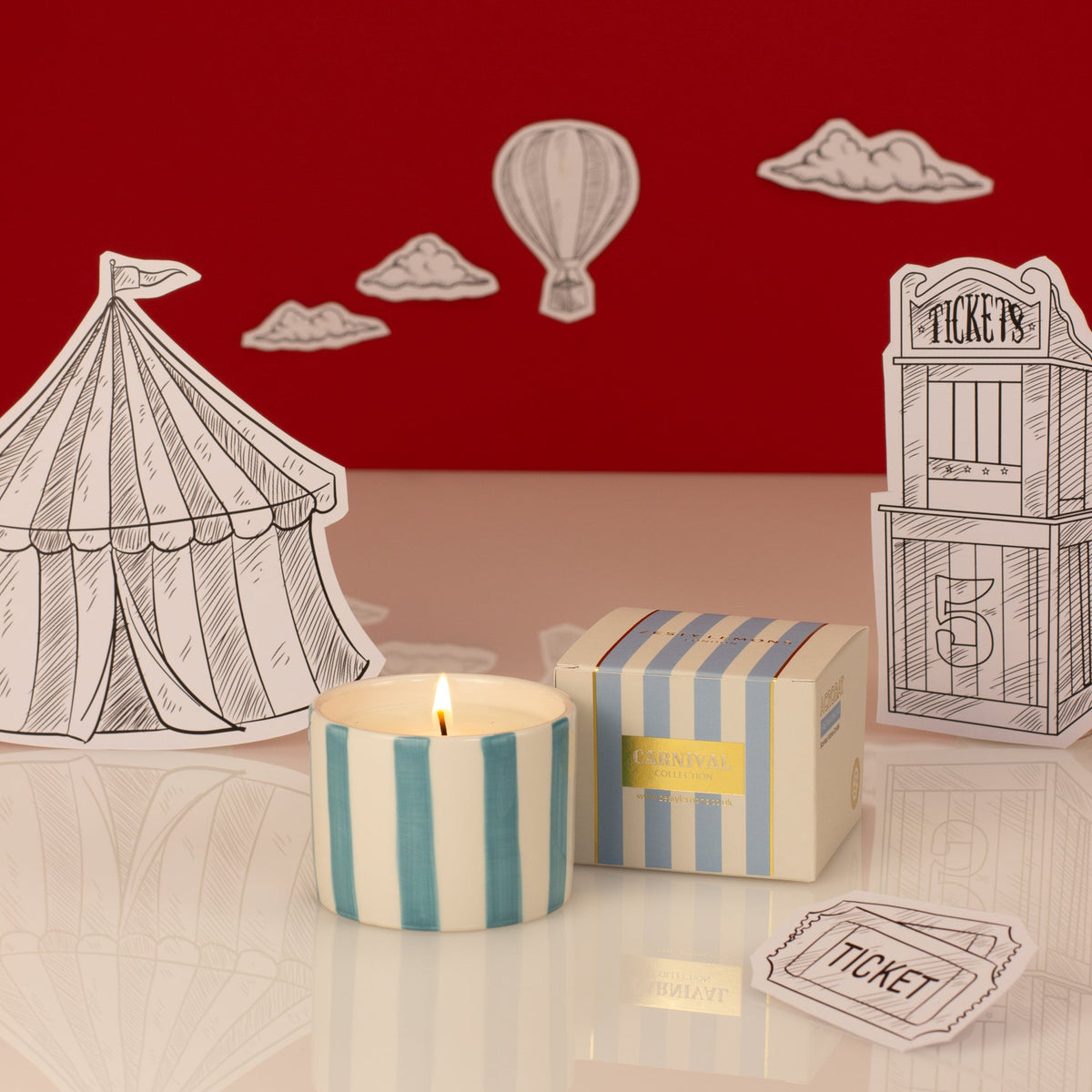 Carnival: Acrobat Blue Votive Candle - Activated Charcoal & Matcha