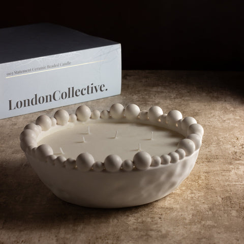 London Collective Statement Beaded Candle - Amber Noir
