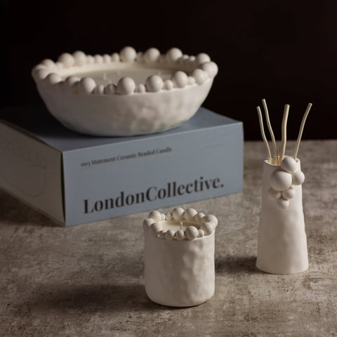 London Collective Statement Beaded Candle - Amber Noir