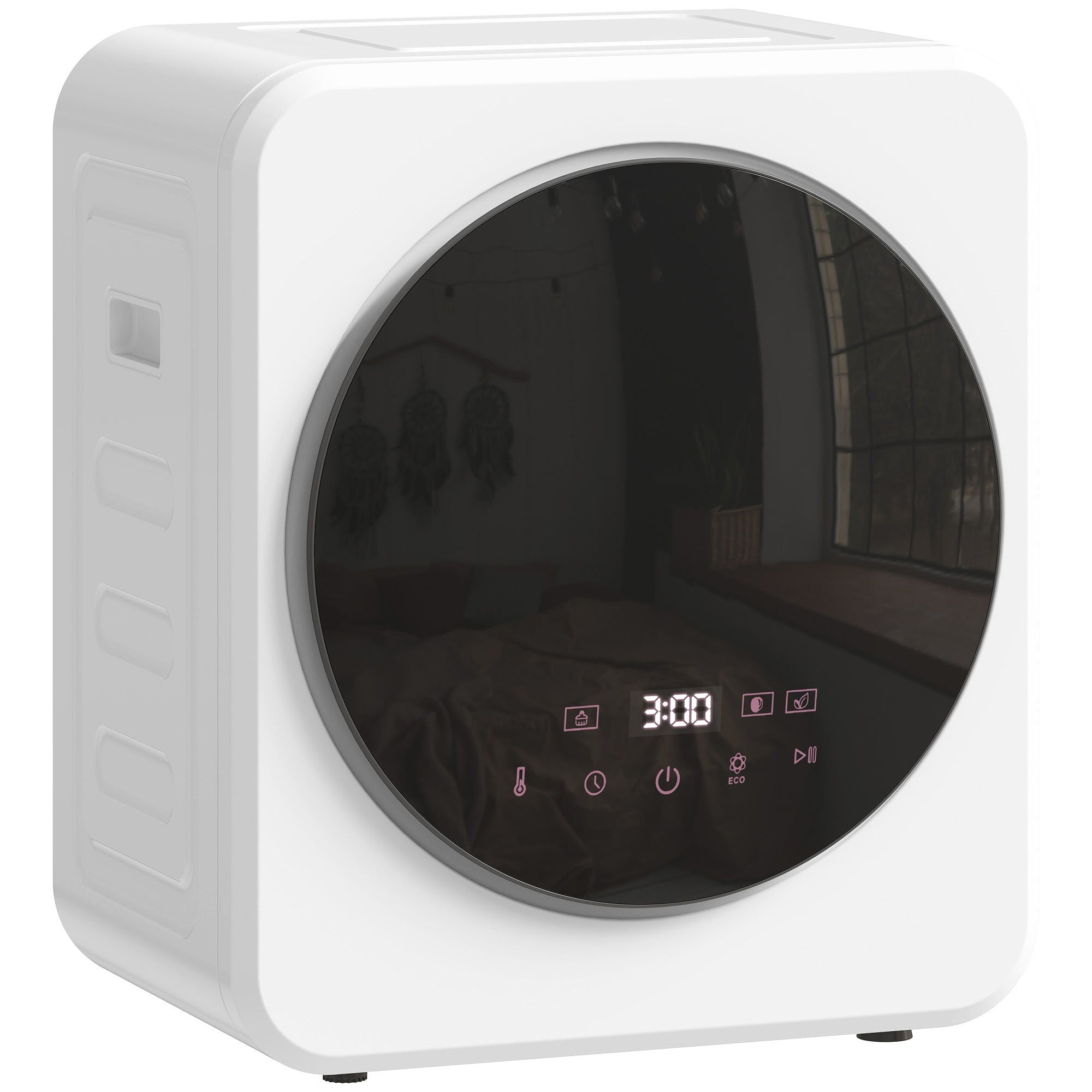 HOMCOM 4 kg Vented Tumble Dryer, 800W Compact Freestanding Front Tumble Dryer with Stainless Steel Tub and Customisable Timer, Wall-Mounted Portable Small Clothes Drying Machine, White