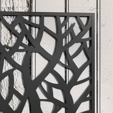Outsunny Outdoor Metal Planter, with Back Trellis - Black